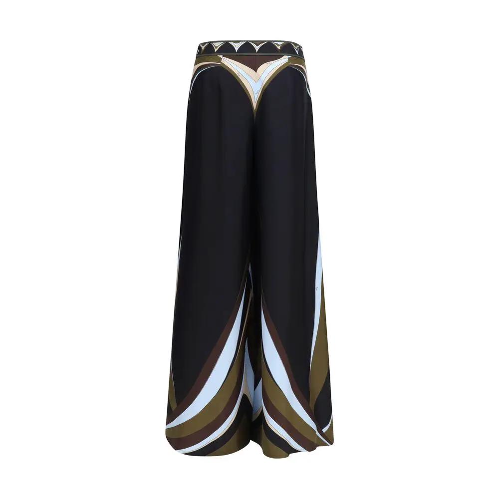 Emilio Pucci Black Silk Flared Pants