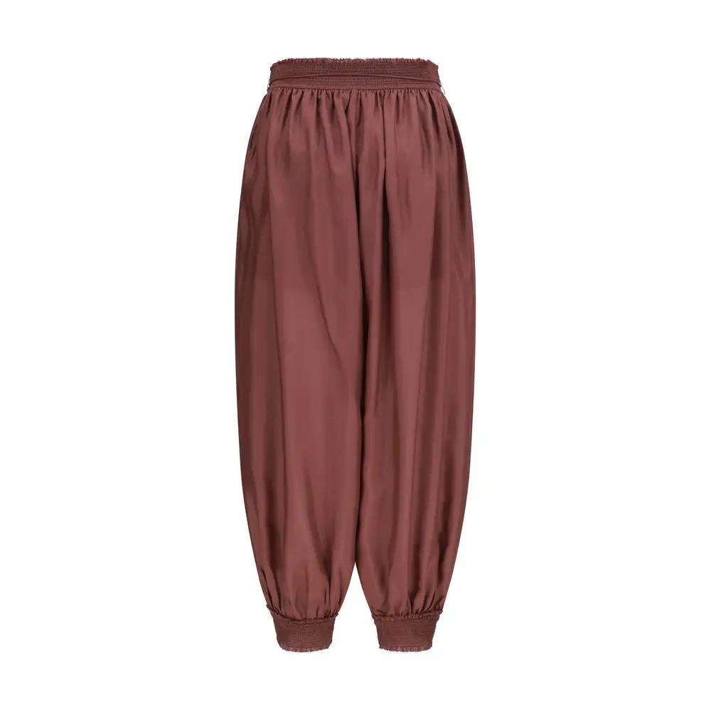 Zimmermann Bordeaux Silk Casual Pants