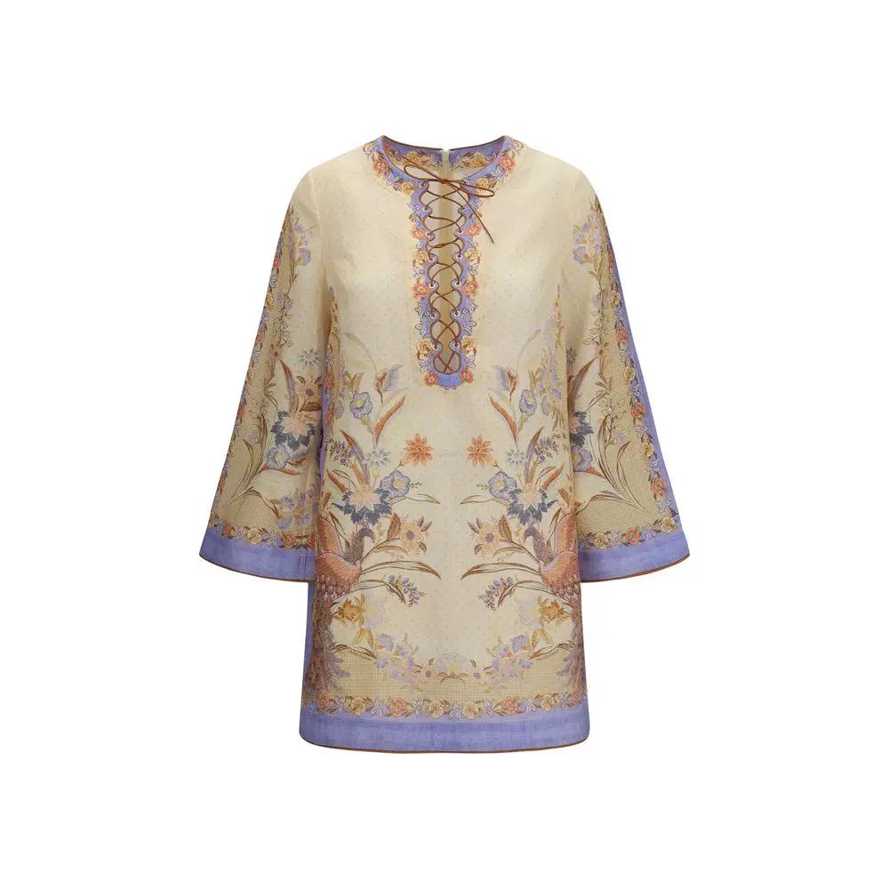 Robe décontractée en lin multicolore Zimmermann