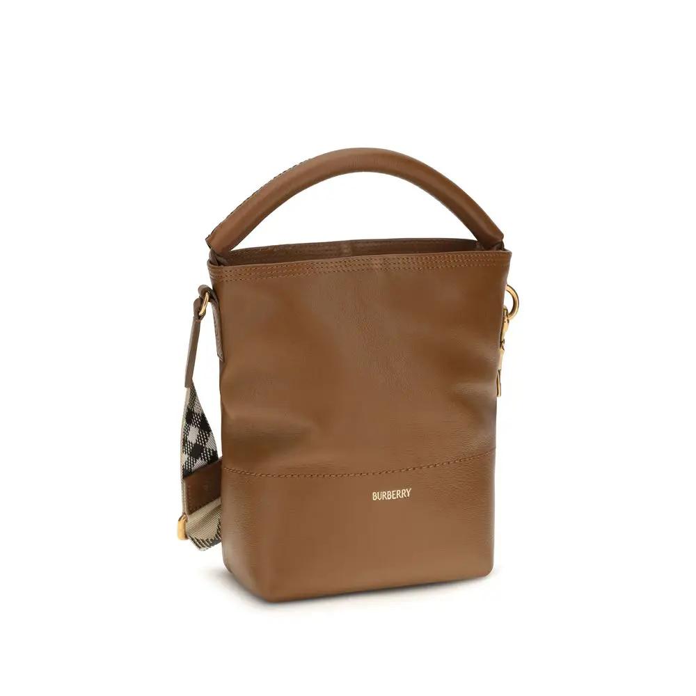 Sac seau Burberry en cuir de veau marron Bos Taurus