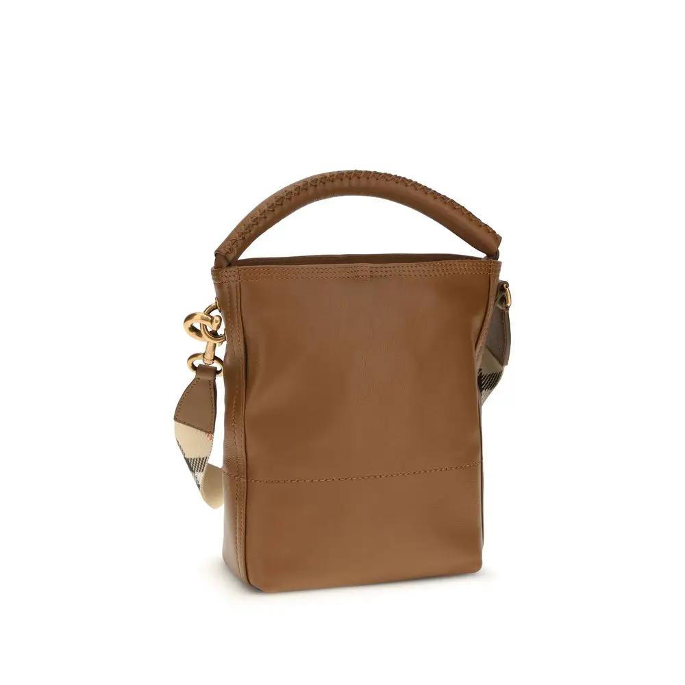 Sac seau Burberry en cuir de veau marron Bos Taurus