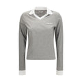 Miu Miu Gray Cotton Long Sleeve T-Shirt