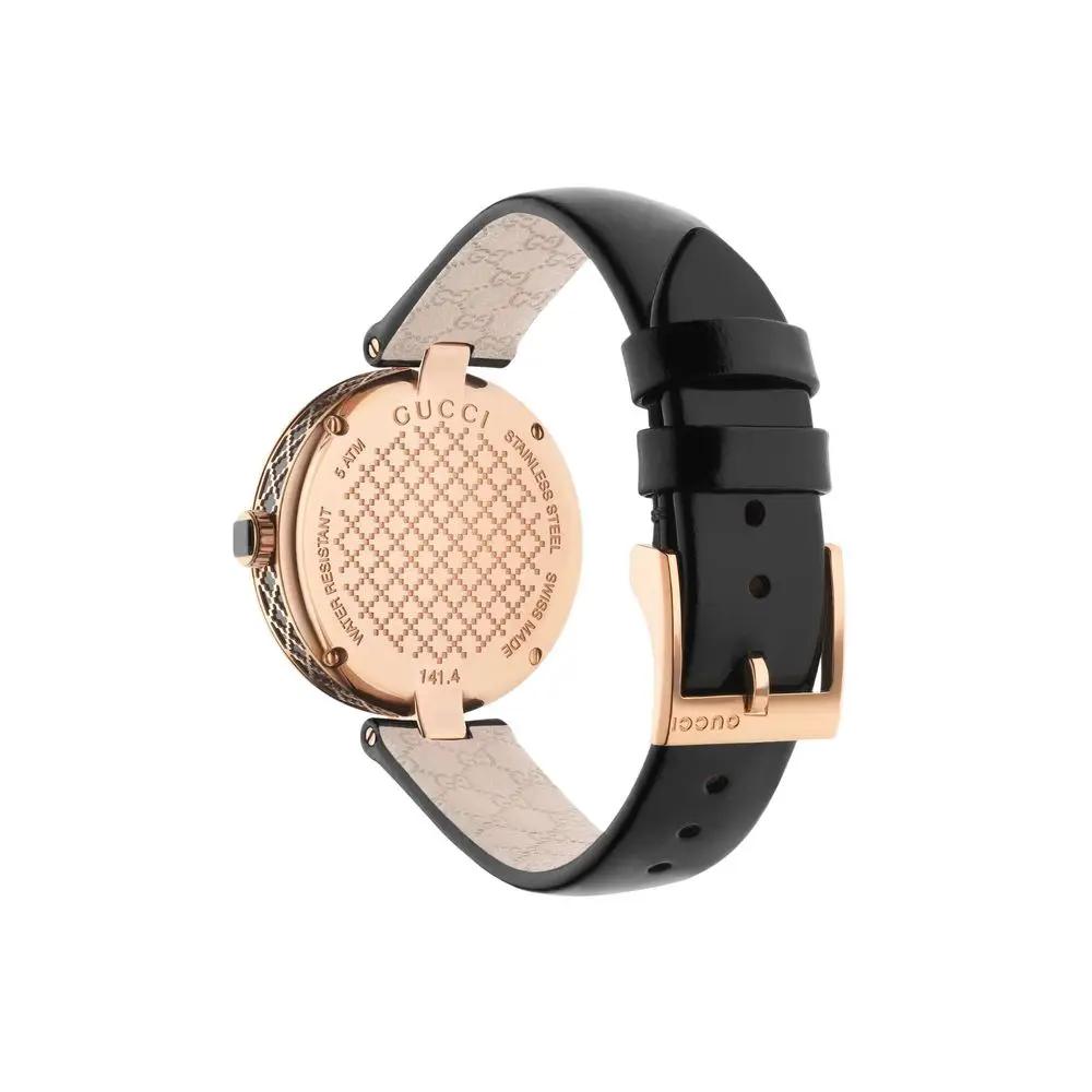 Montre habillée Gucci en cuir noir