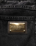 Jean droit en coton noir délavé Dolce & Gabbana
