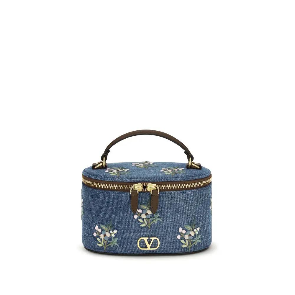 Valentino Garavani Blue Cotton Handbag