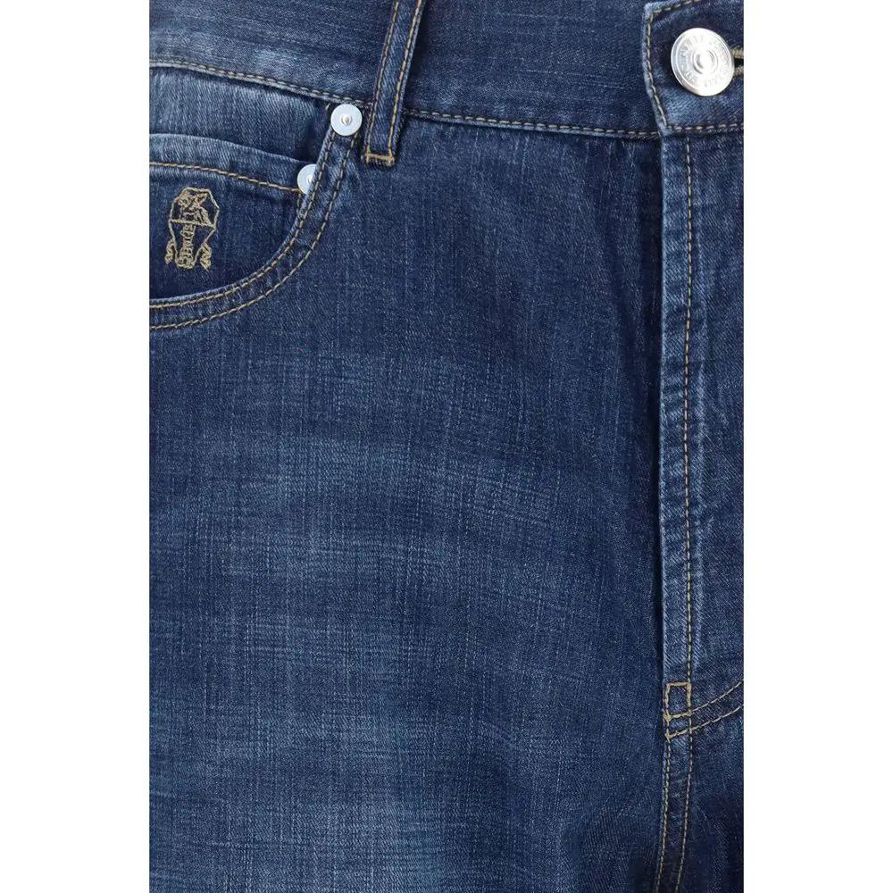 Brunello Cucinelli Jean en coton bleu Denim