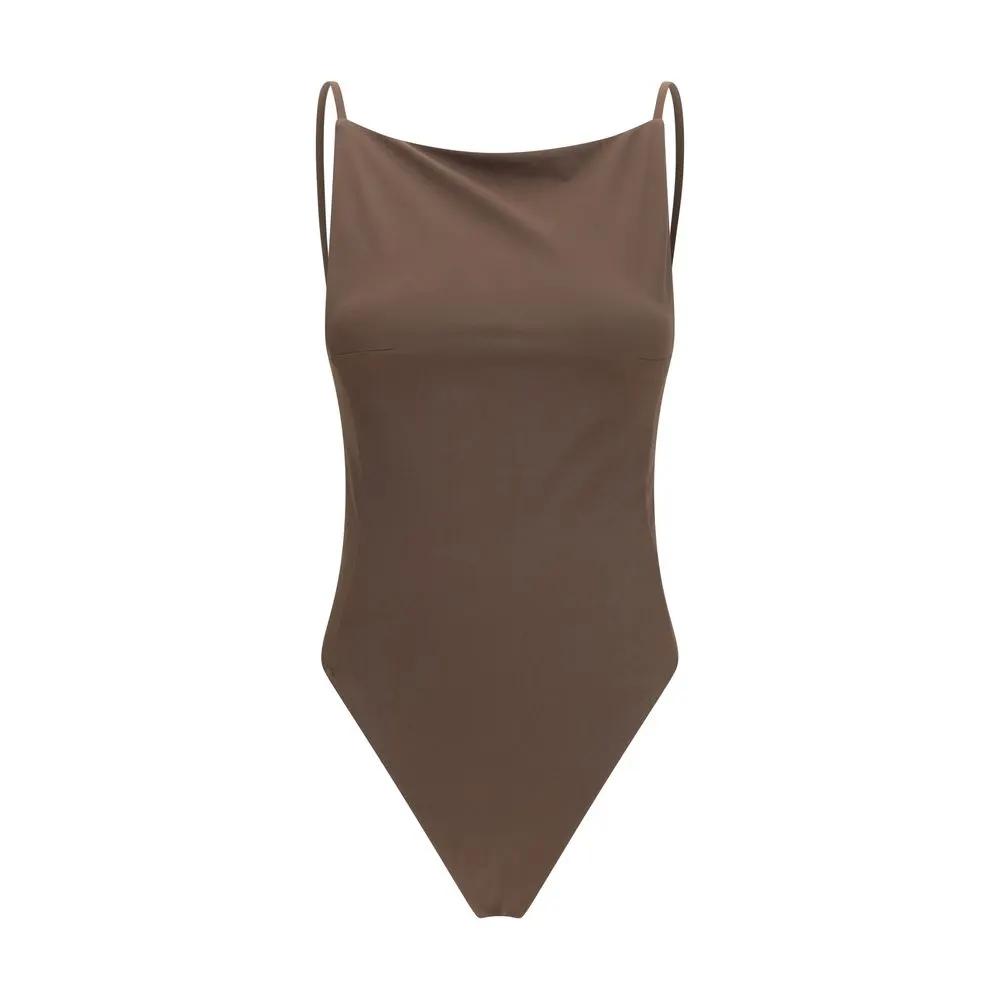 Jacquemus Brown Polyamide One-Piece Swimsuit