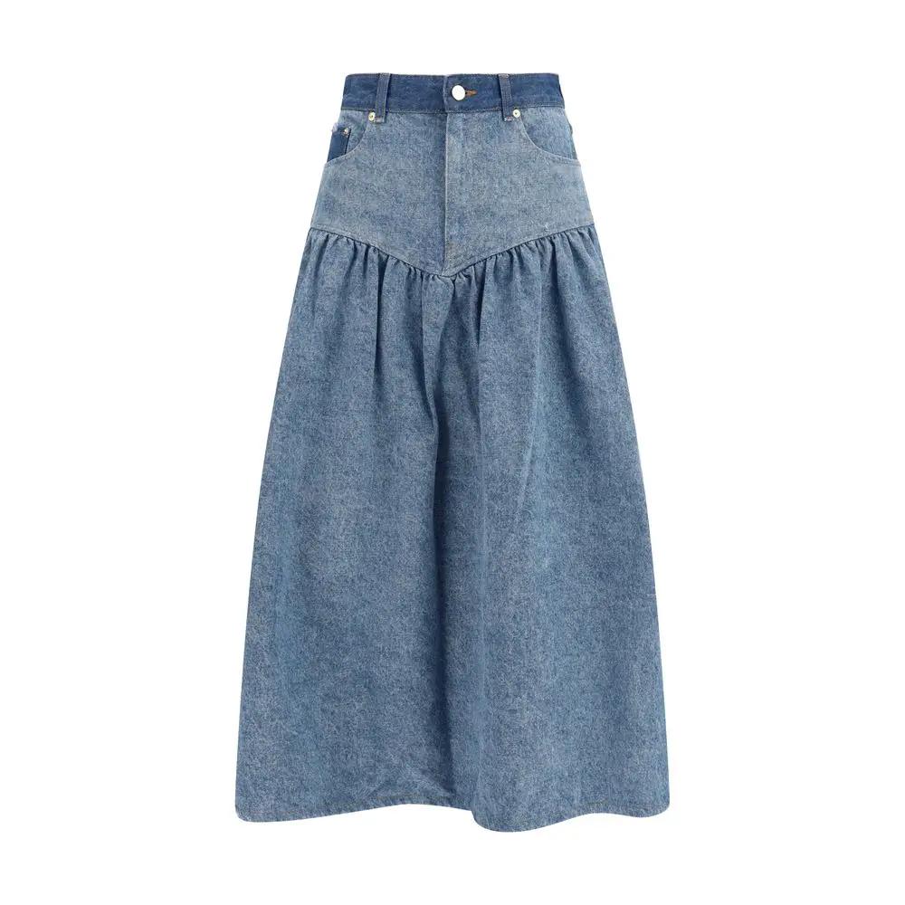 Jupe en jean bleu Ganni