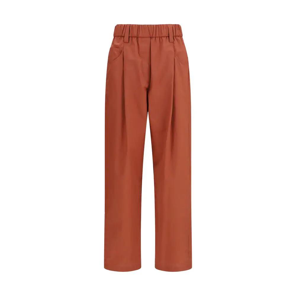 Pantalon décontracté Brunello Cucinelli en coton orange