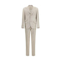 Brunello Cucinelli Beige Silk Two-Piece Suit