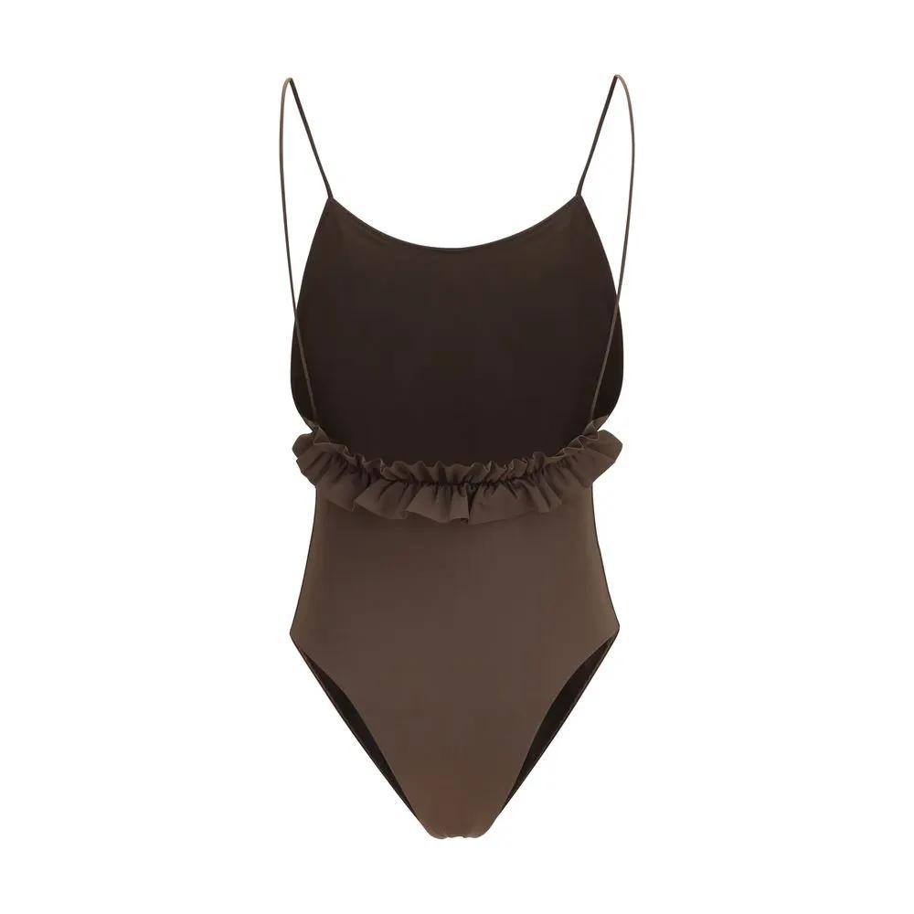 Jacquemus Brown Polyamide One-Piece Swimsuit