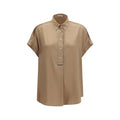 Chemise Brunello Cucinelli à manches courtes en soie beige