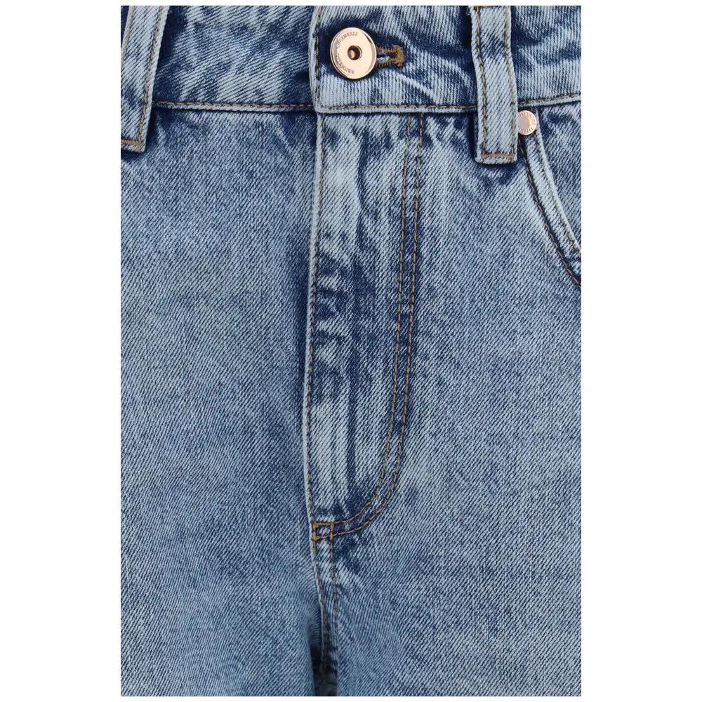 Brunello Cucinelli Blue Cotton Straight-Leg Jeans