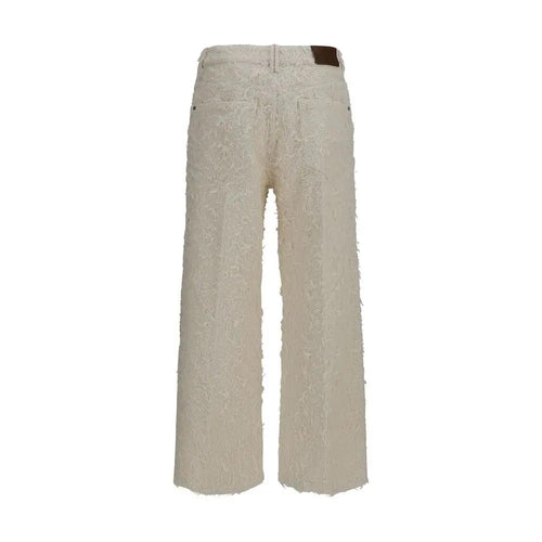Pantalon court en coton beige Brunello Cucinelli