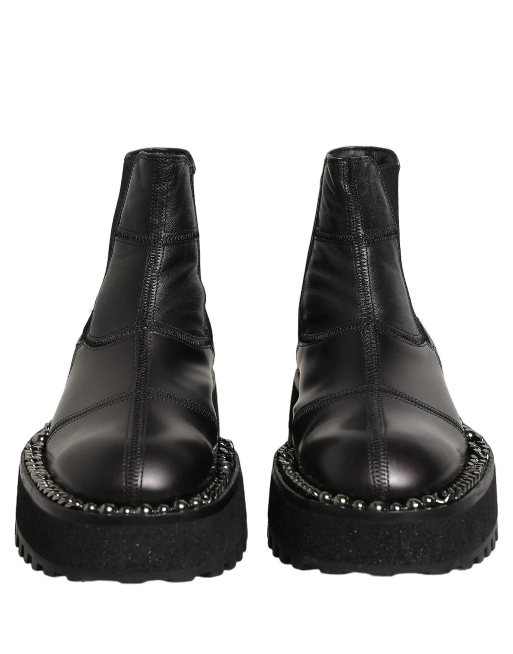 Bottes Chelsea à enfiler en cuir noir Dolce & Gabbana
