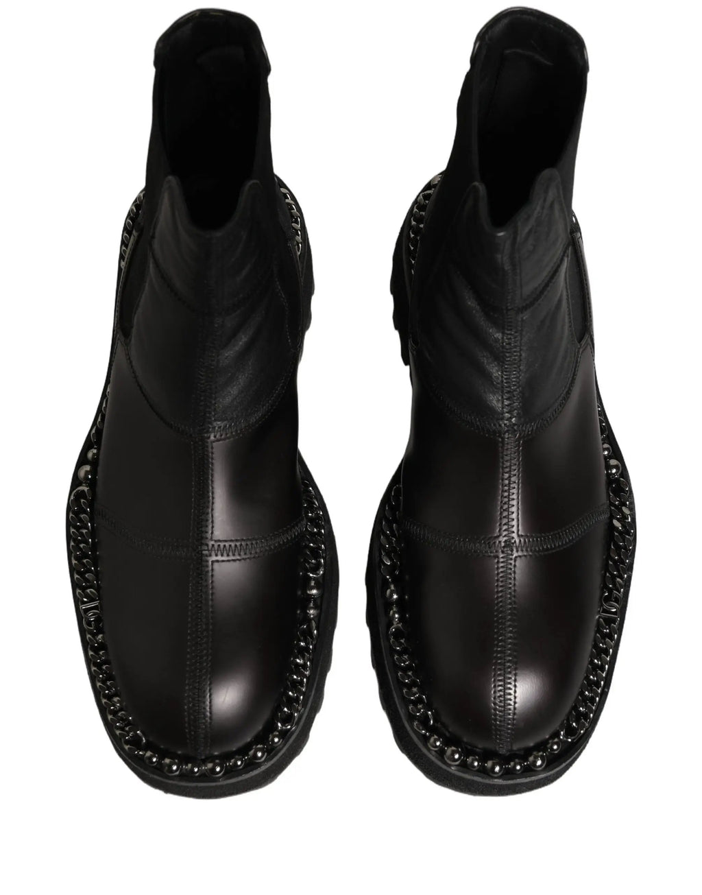 Bottes Chelsea à enfiler en cuir noir Dolce & Gabbana