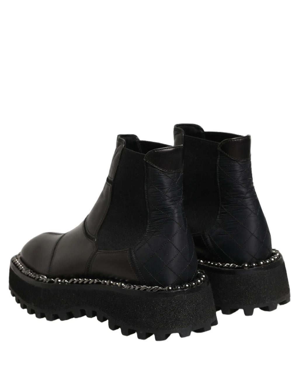 Bottes Chelsea à enfiler en cuir noir Dolce & Gabbana