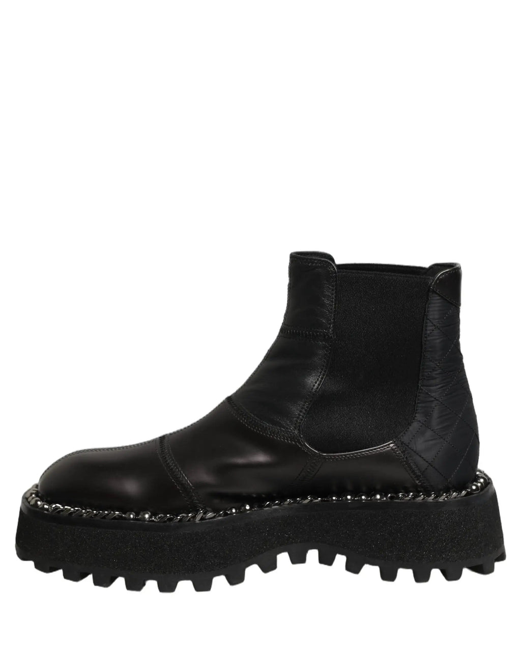 Bottes Chelsea à enfiler en cuir noir Dolce & Gabbana