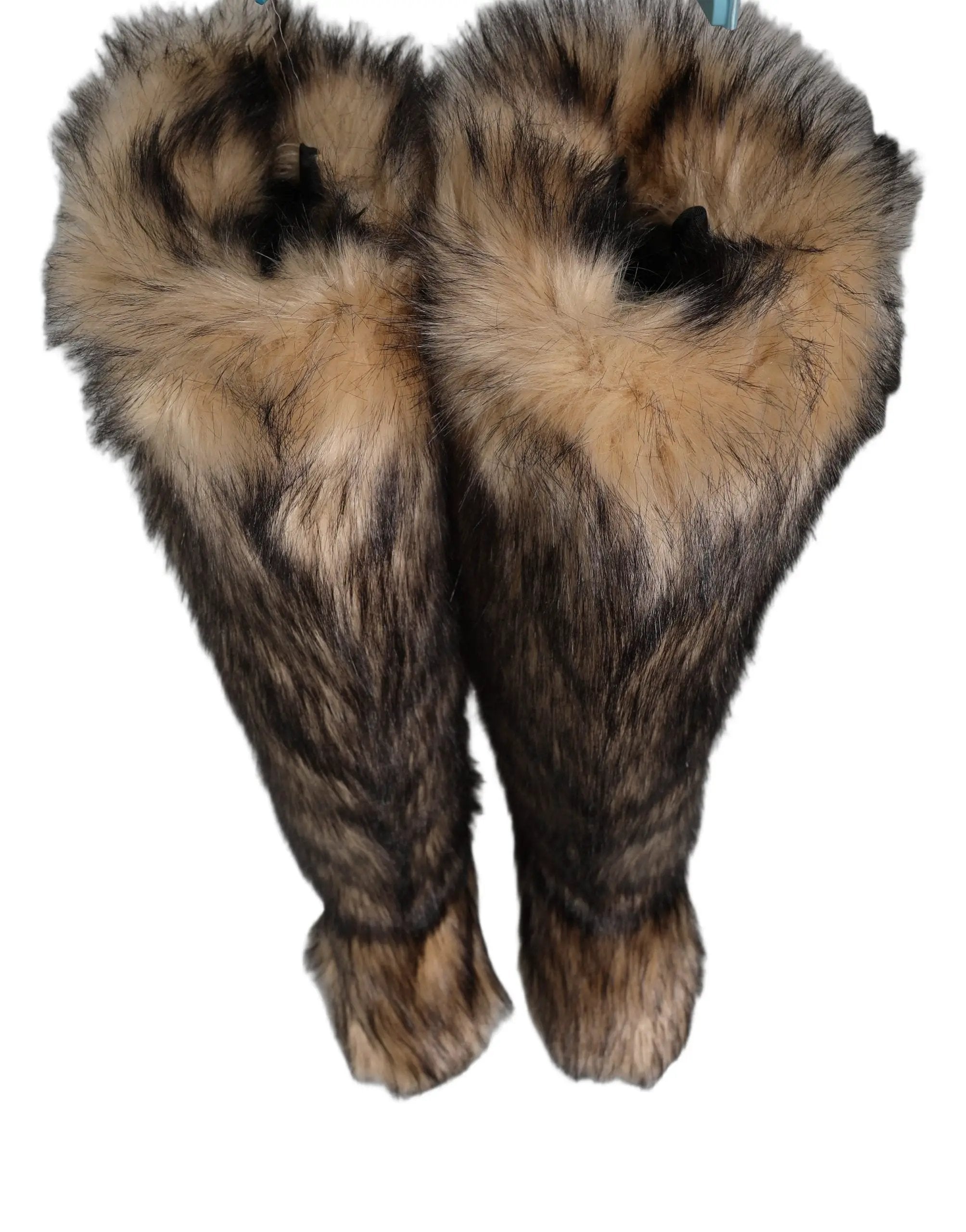 Dolce & Gabbana Bottes hautes à bout de genou en fausse fourrure marron