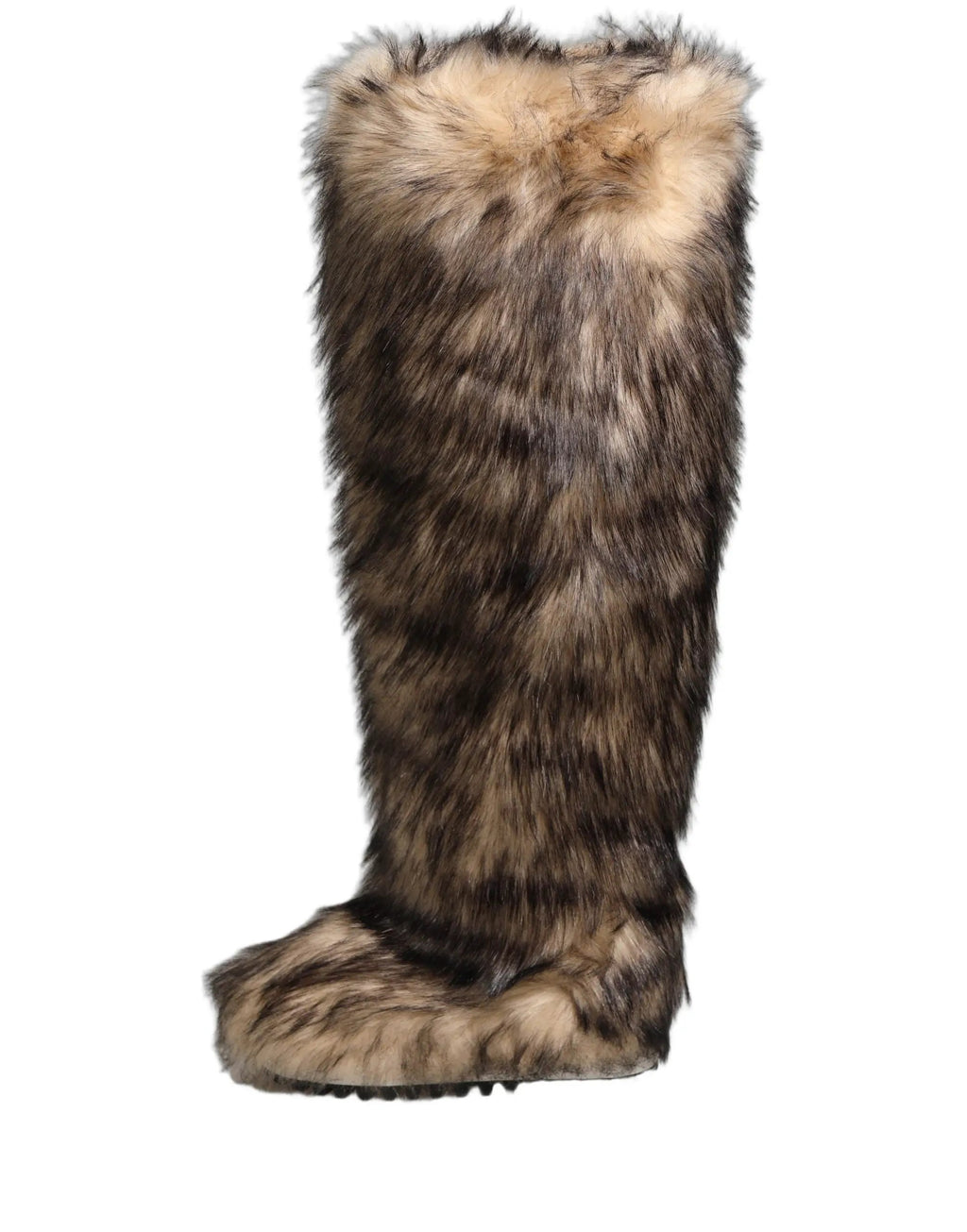 Dolce & Gabbana Bottes hautes à bout de genou en fausse fourrure marron