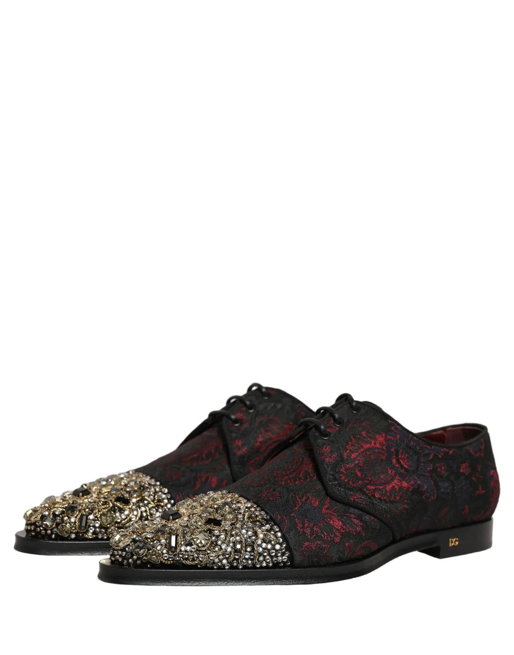 Chaussures Richelieu de ville Dolce & Gabbana noires et rouges ornées