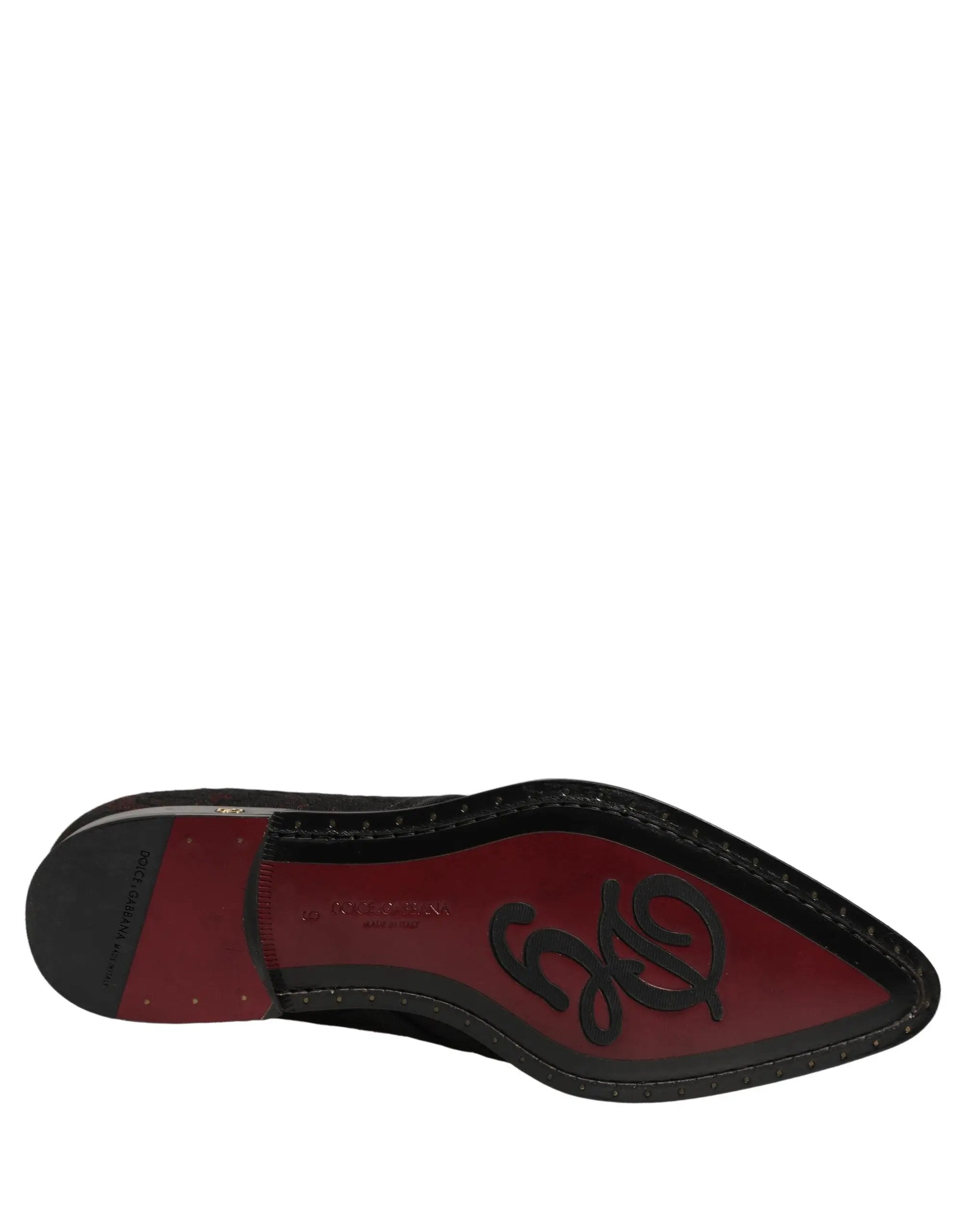 Chaussures Richelieu de ville Dolce & Gabbana noires et rouges ornées