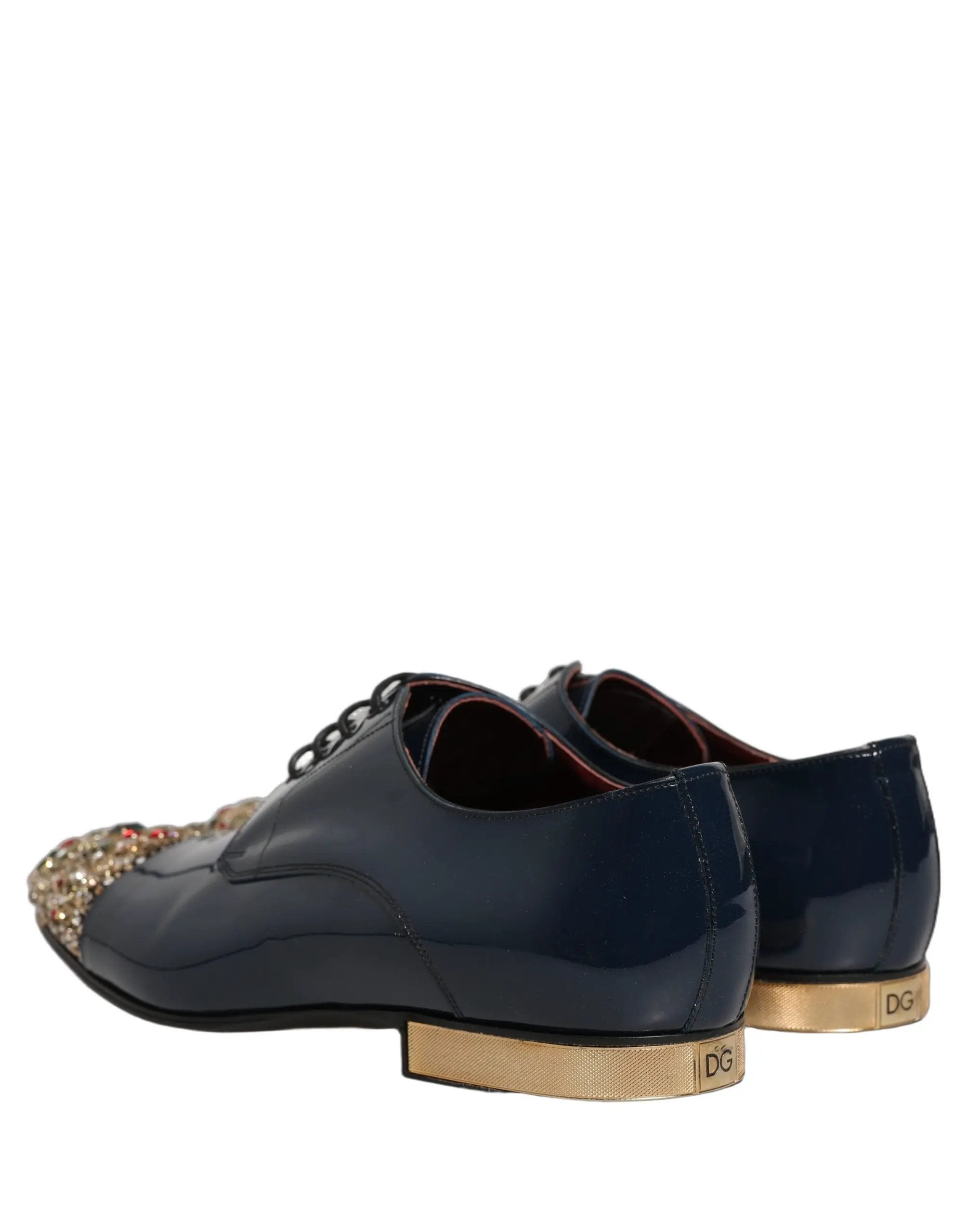 Chaussures de ville Richelieu formelles Dolce & Gabbana bleues ornées pour hommes