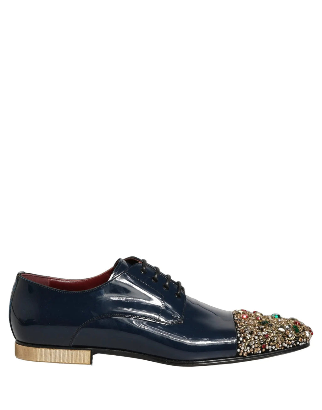 Chaussures de ville Richelieu formelles Dolce & Gabbana bleues ornées pour hommes