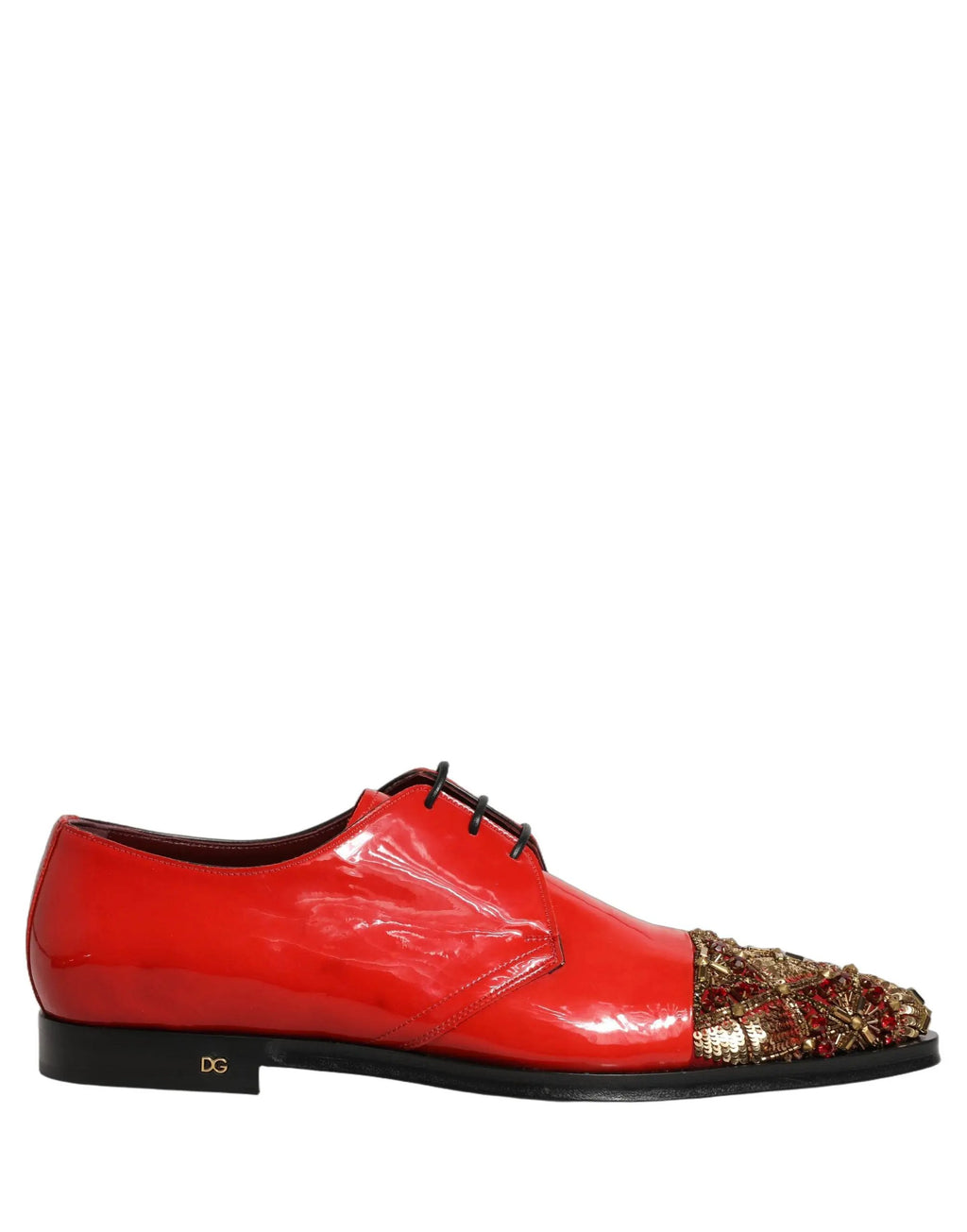 Chaussures habillées de cérémonie pour homme Dolce & Gabbana Derby ornées rouges
