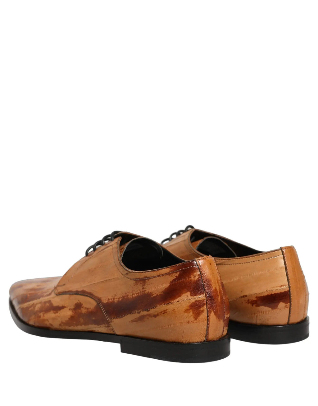 Chaussures Richelieu en cuir marron à lacets pour hommes Dolce & Gabbana