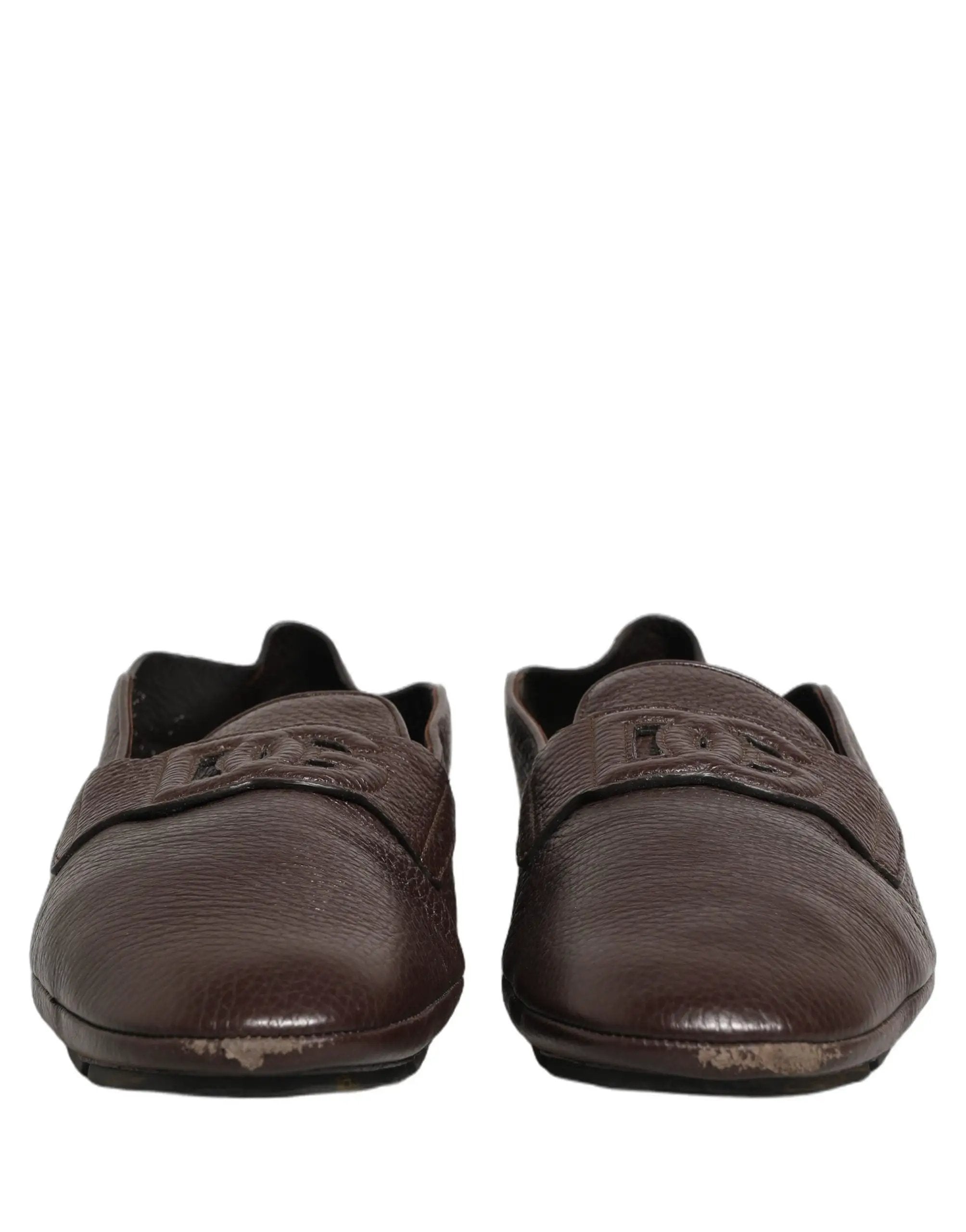 Chaussures mocassins Dolce & Gabbana en cuir de cerf marron