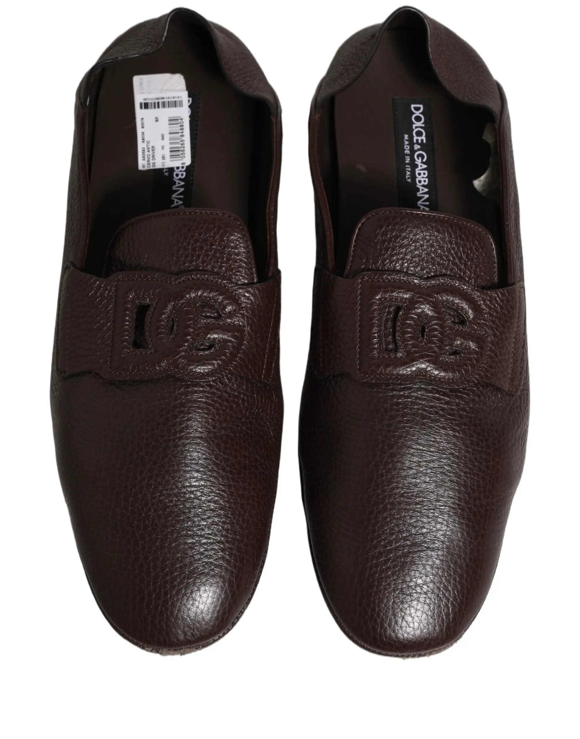Chaussures mocassins Dolce & Gabbana en cuir de cerf marron