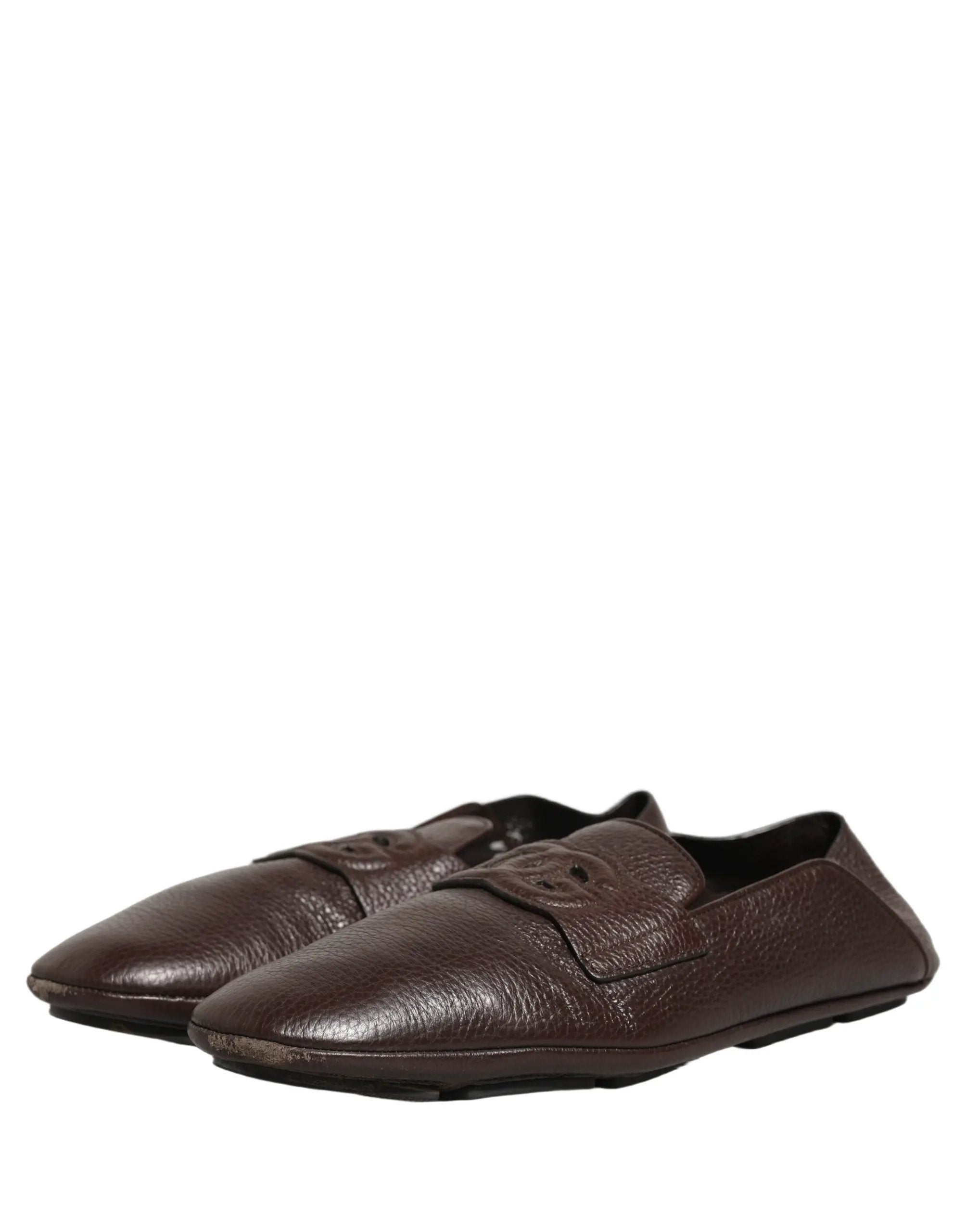 Chaussures mocassins Dolce & Gabbana en cuir de cerf marron