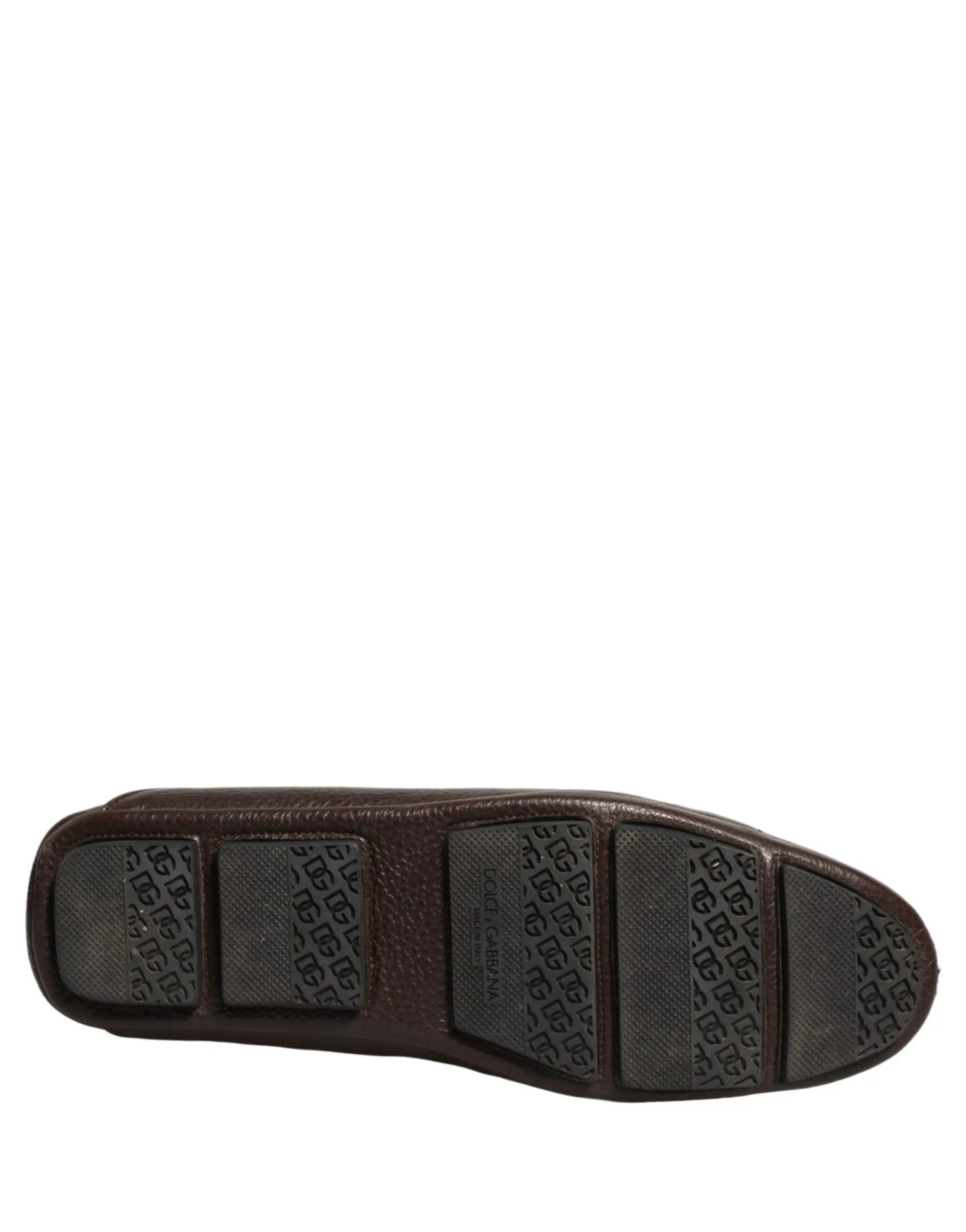 Chaussures mocassins Dolce & Gabbana en cuir de cerf marron