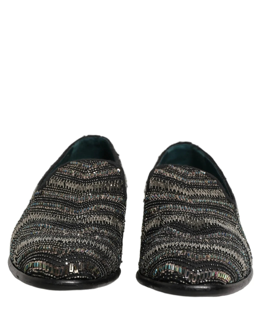 Chaussures mocassins à enfiler Dolce & Gabbana ornées d'argent noir