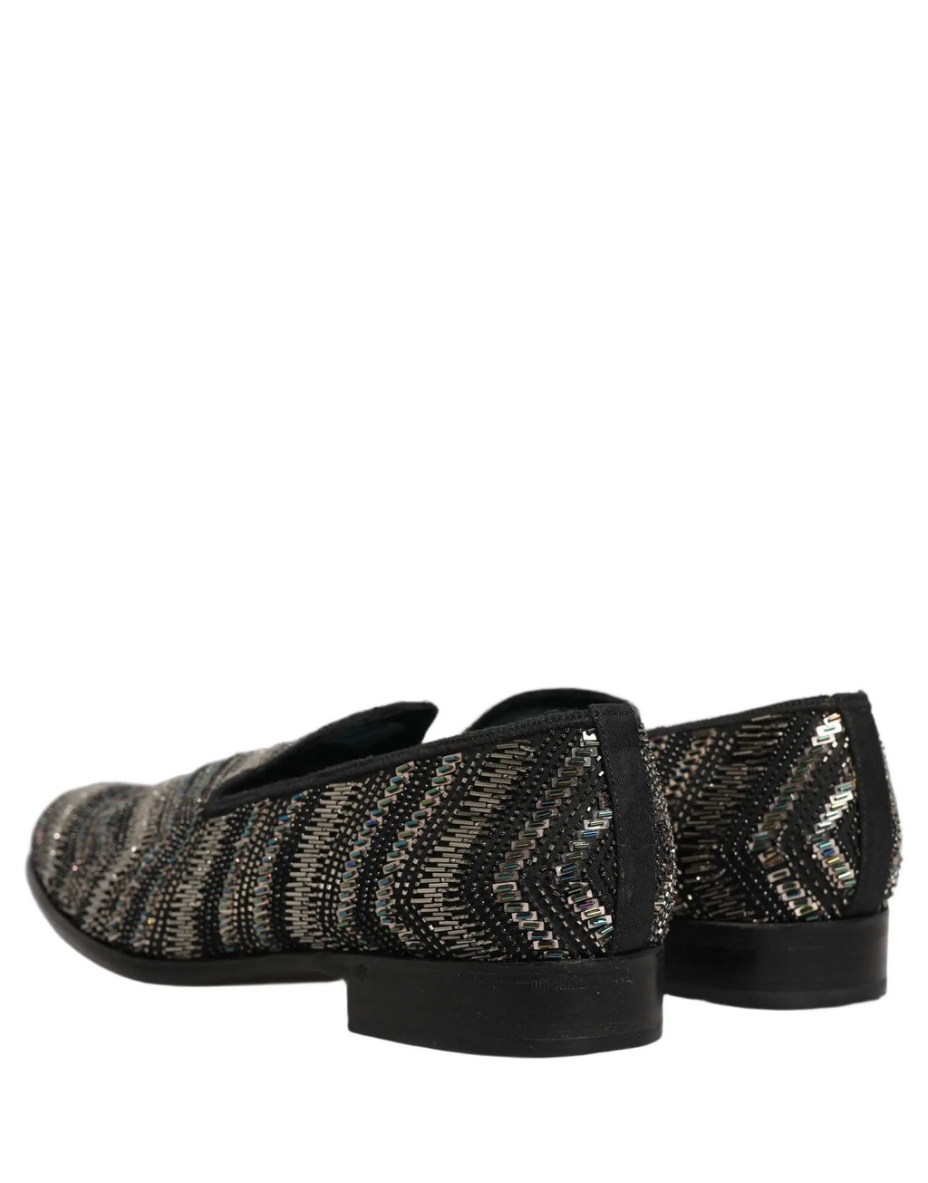 Chaussures mocassins à enfiler Dolce & Gabbana ornées d'argent noir