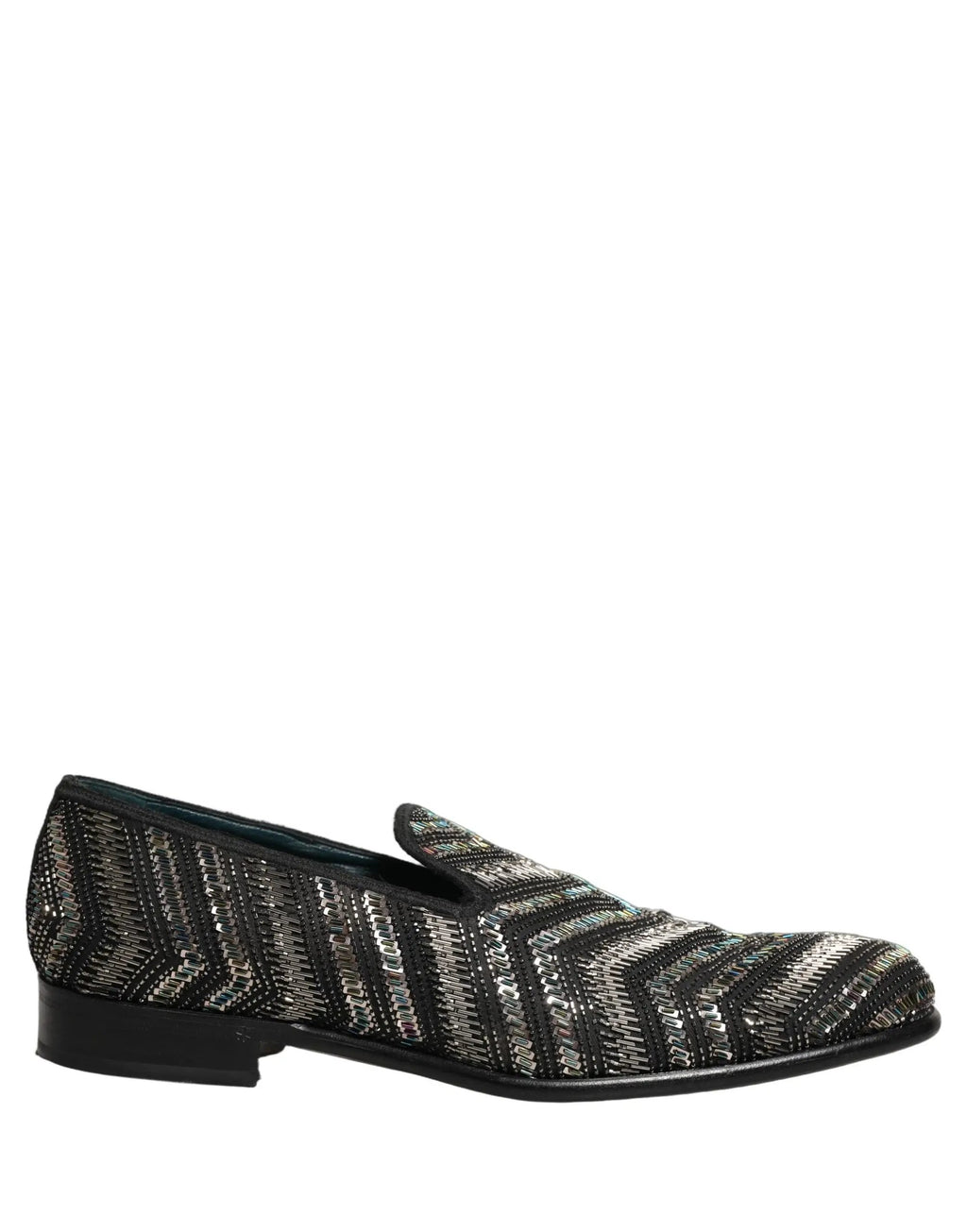 Chaussures mocassins à enfiler Dolce & Gabbana ornées d'argent noir