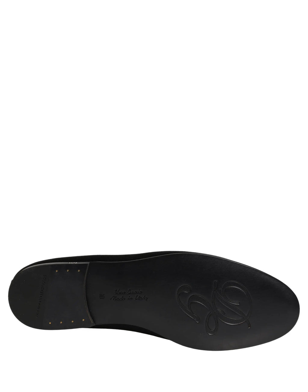Dolce & Gabbana Black Satin Logo Slip On Flats Loafers Shoes