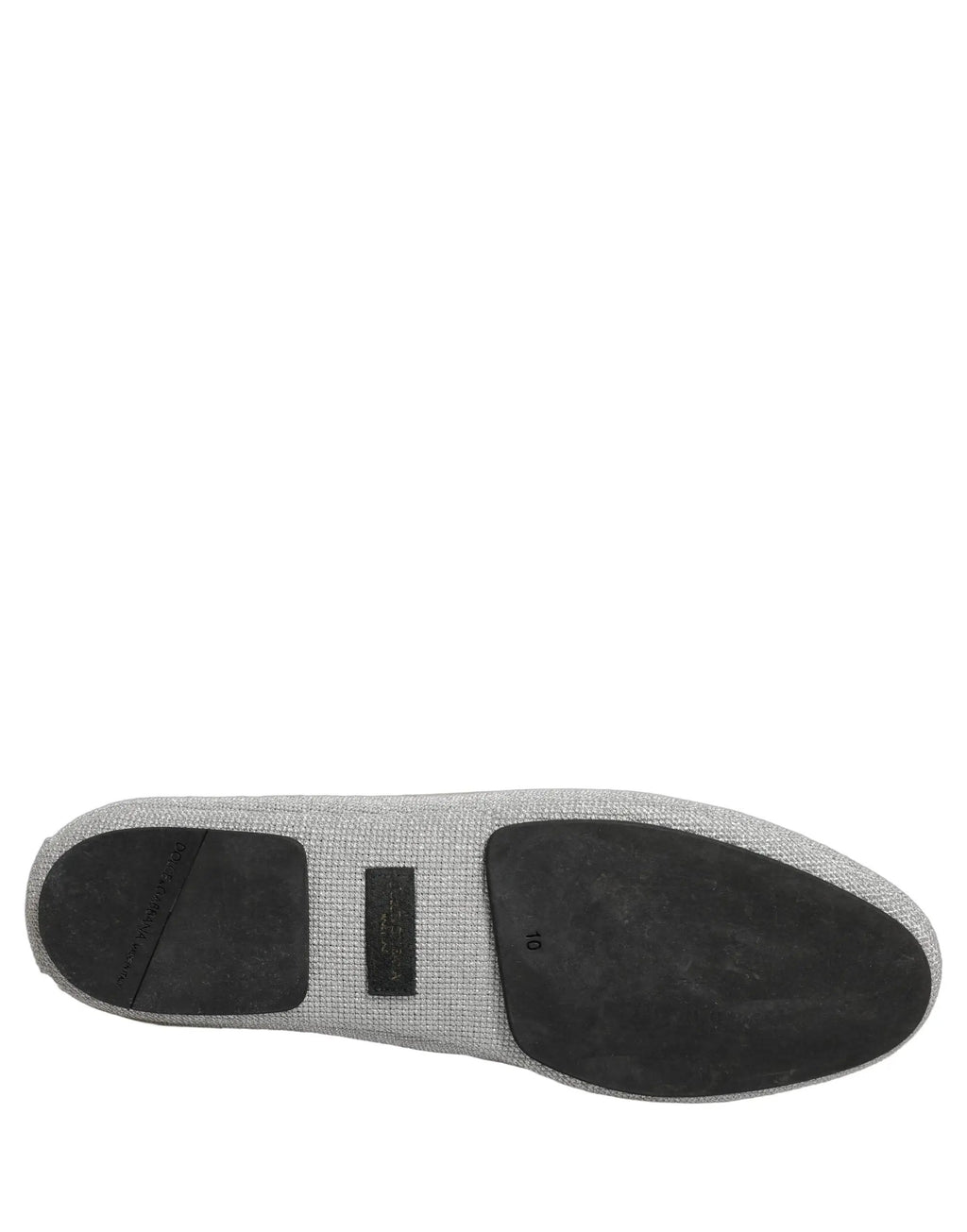 Chaussures mocassins Dolce & Gabbana gris brodés Couronne Rose Ange