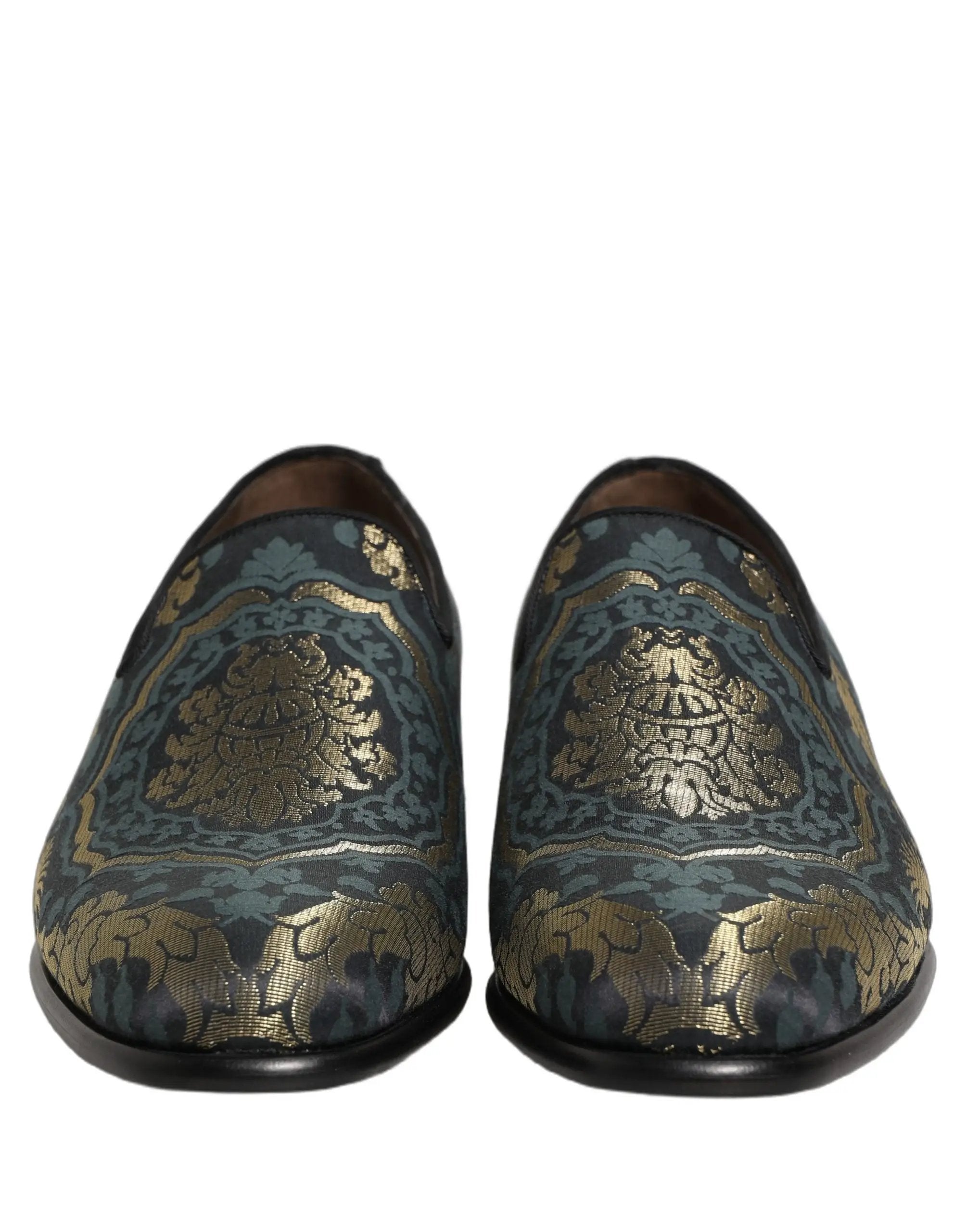 Mocassins à enfiler Dolce & Gabbana en brocart floral noir