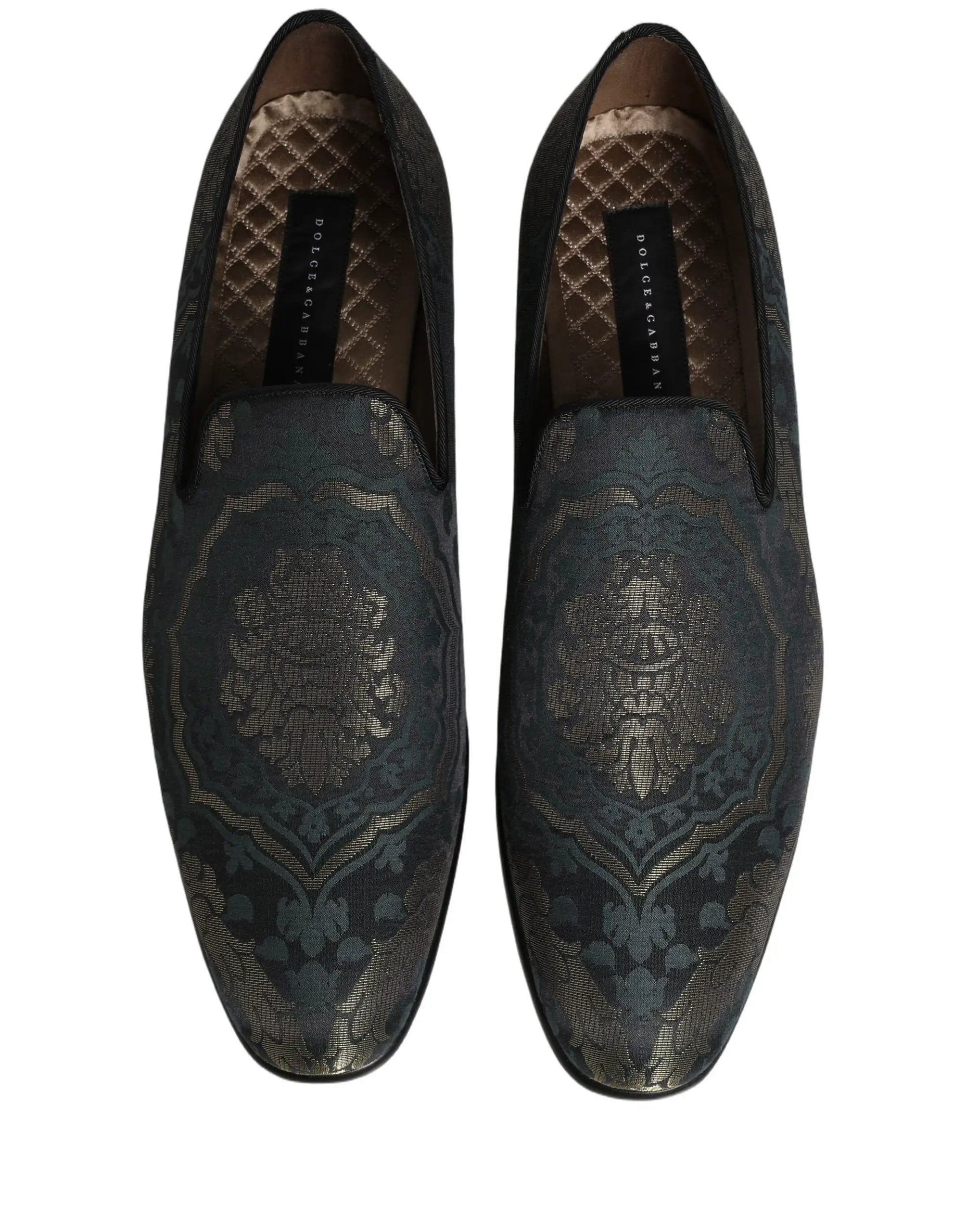 Mocassins à enfiler Dolce & Gabbana en brocart floral noir
