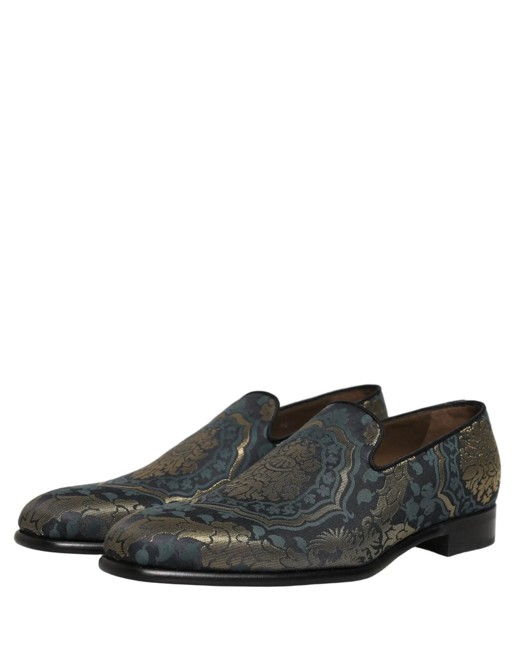 Mocassins à enfiler Dolce & Gabbana en brocart floral noir