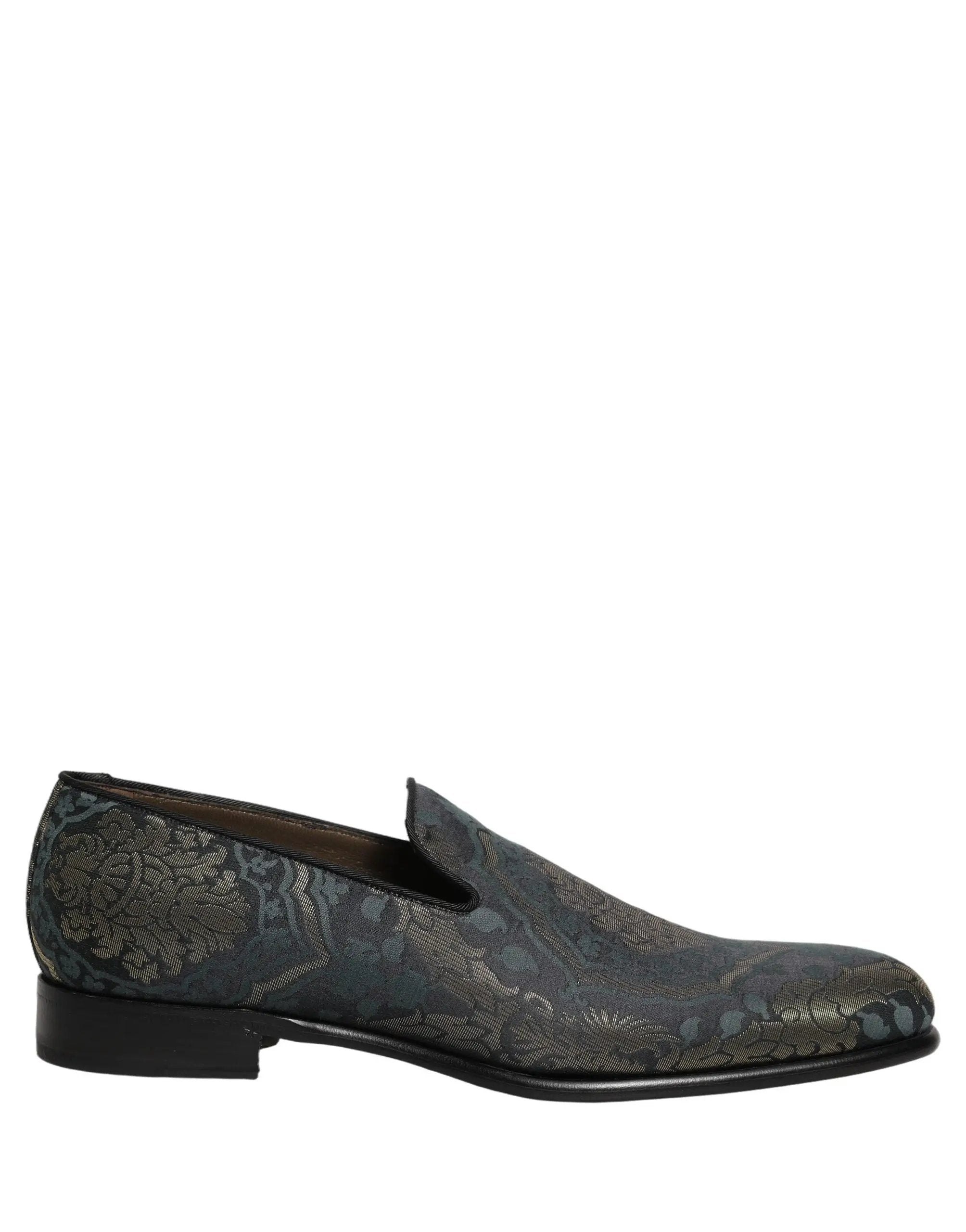 Mocassins à enfiler Dolce & Gabbana en brocart floral noir