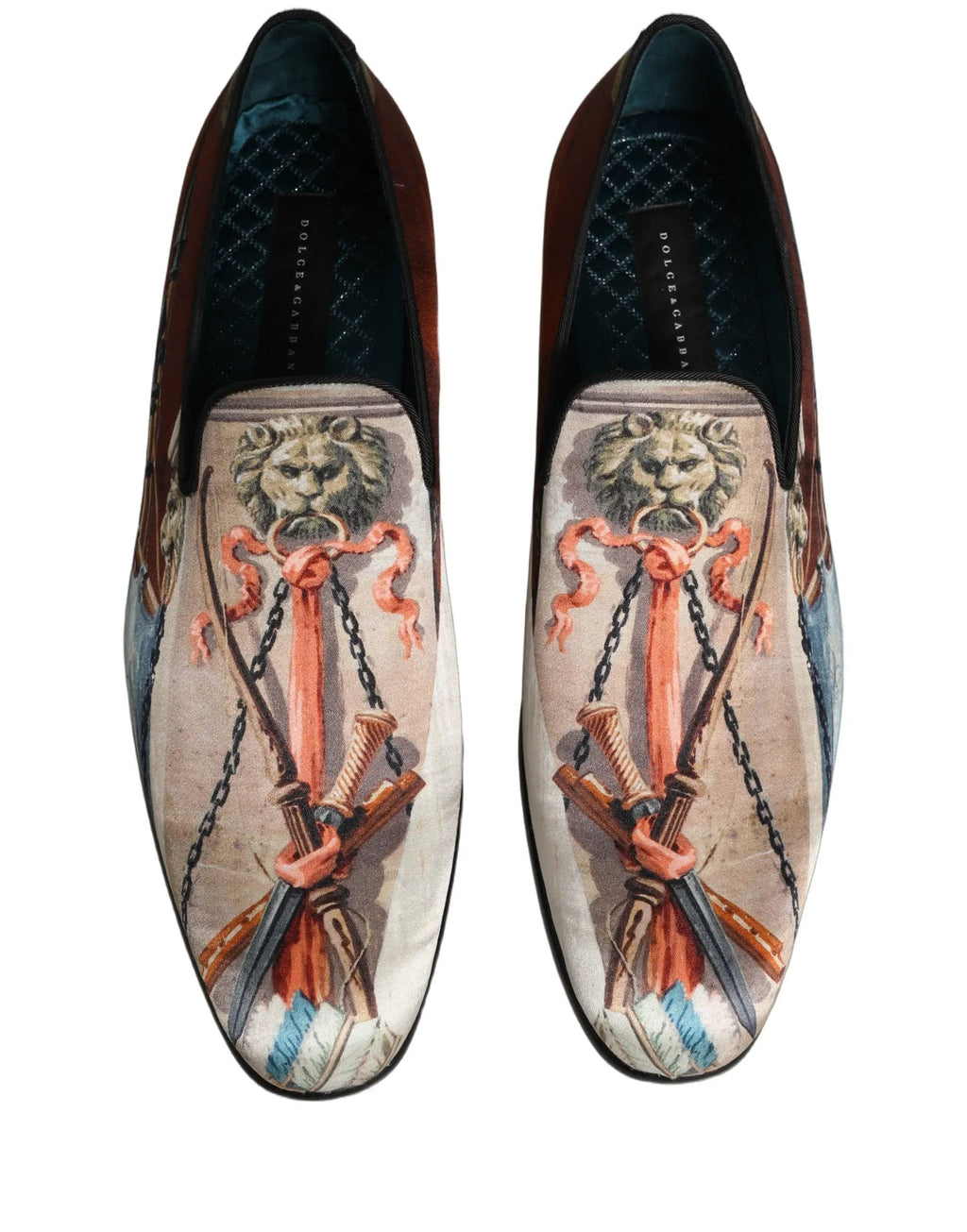 Chaussures Richelieu à enfiler Dolce & Gabbana multicolores à imprimé lion