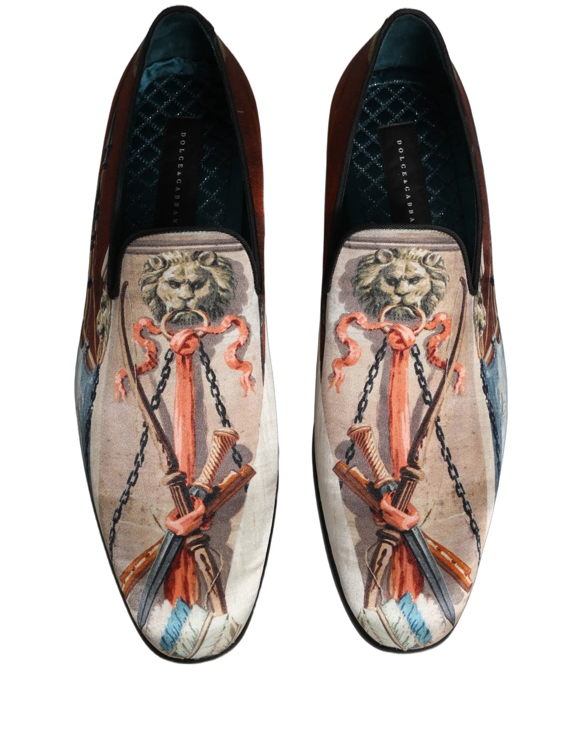 Chaussures Richelieu à enfiler Dolce & Gabbana multicolores à imprimé lion