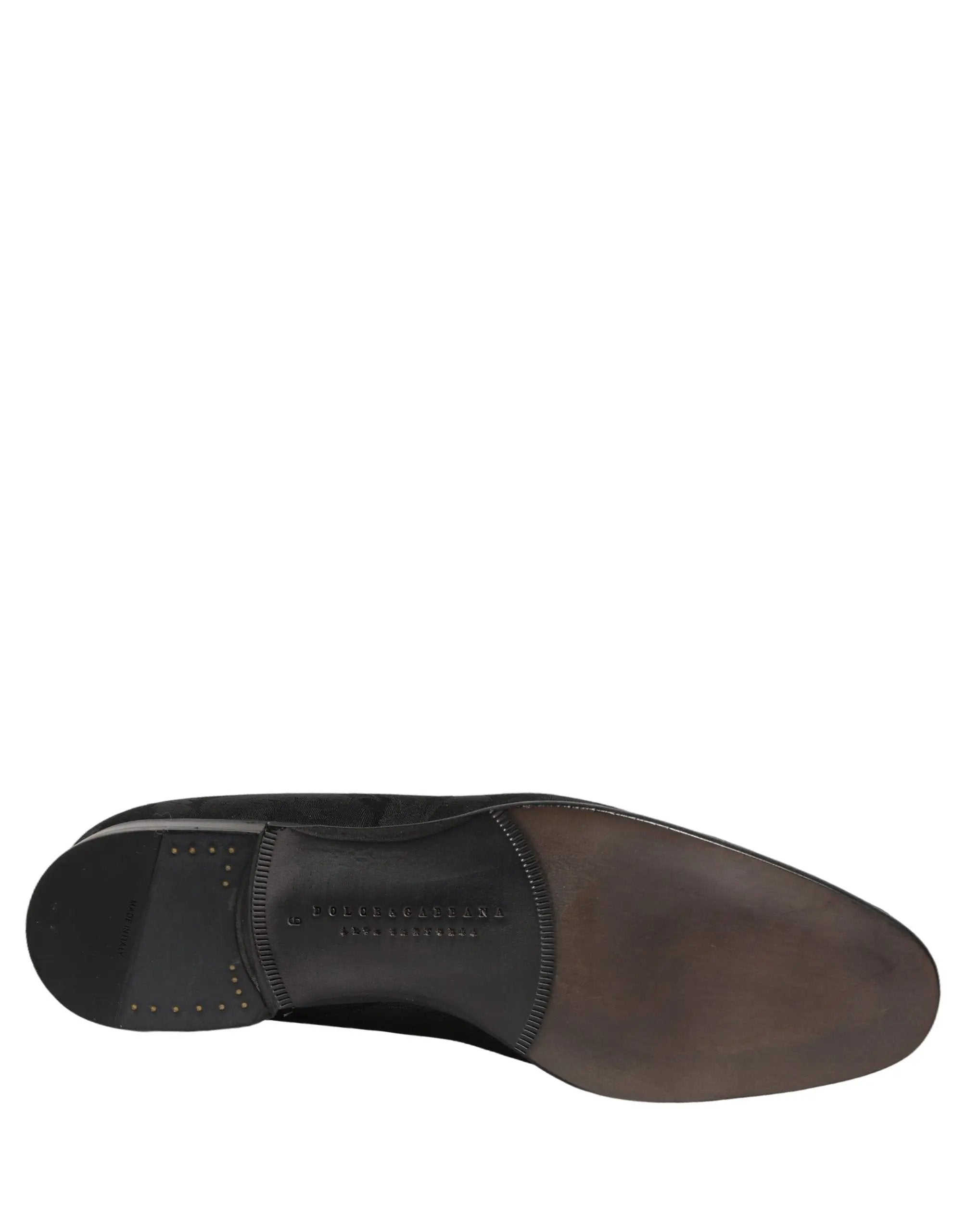 Mocassins de ville en brocart noir Dolce & Gabbana pour homme