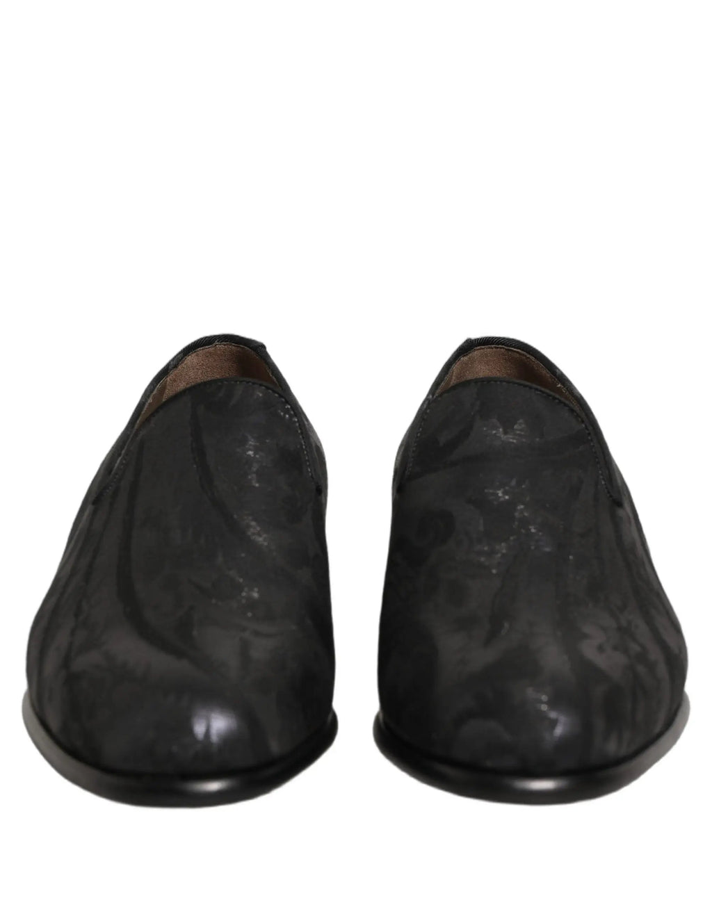 Mocassins de ville en brocart noir Dolce & Gabbana pour homme