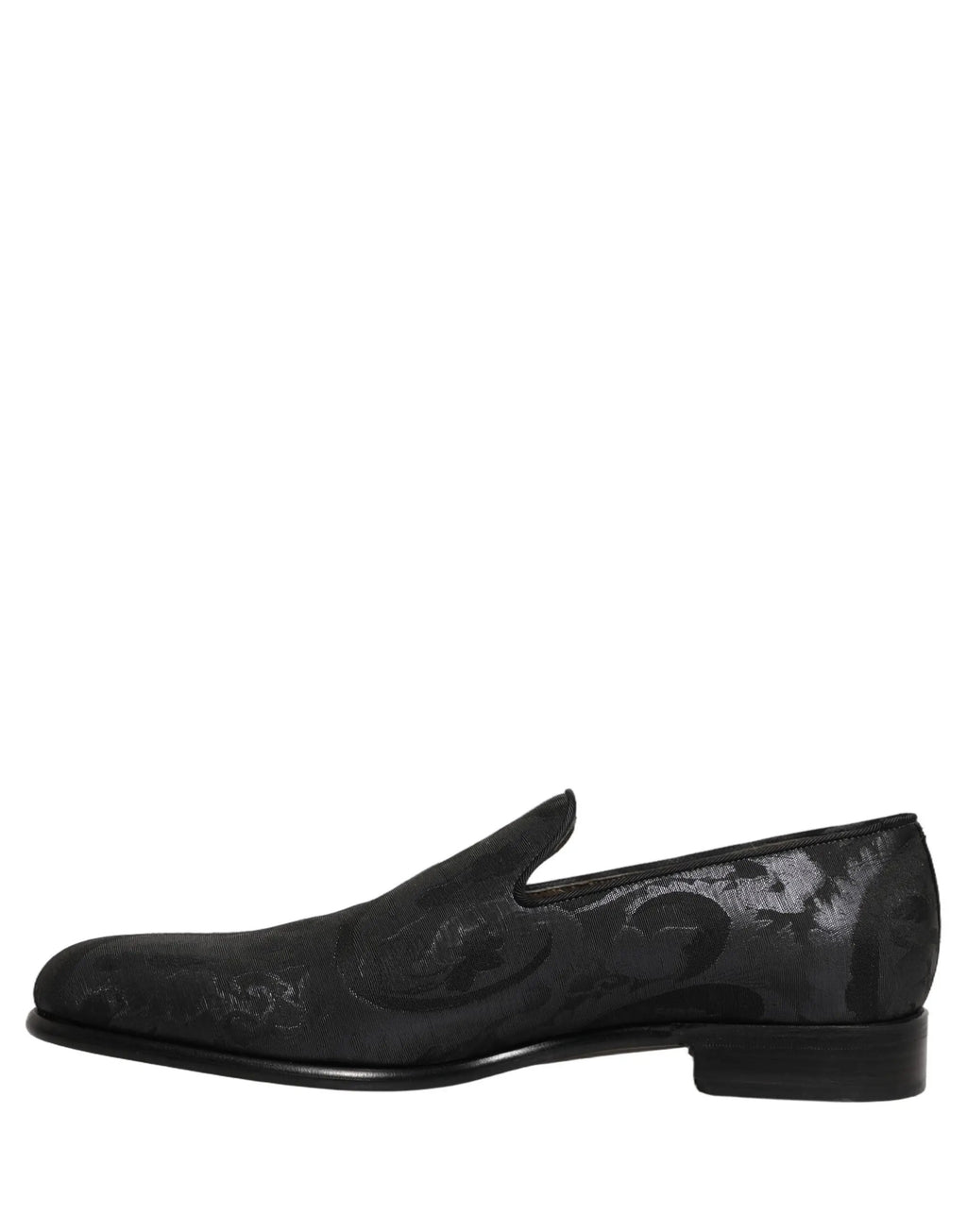 Mocassins de ville en brocart noir Dolce & Gabbana pour homme