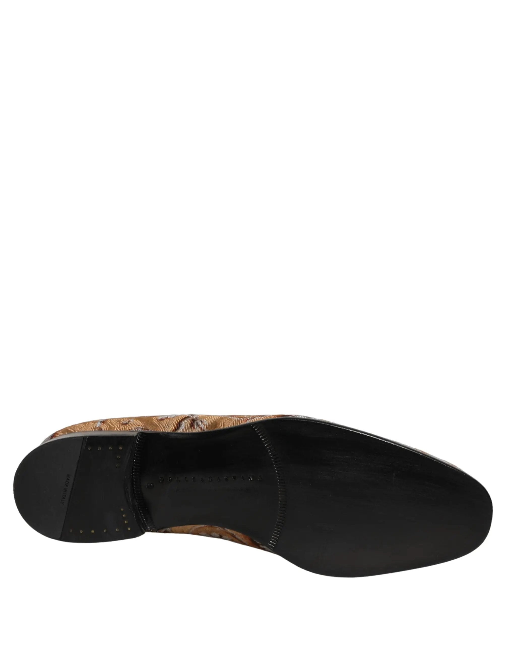 Chaussures de ville mocassins Dolce & Gabbana en brocart beige pour homme