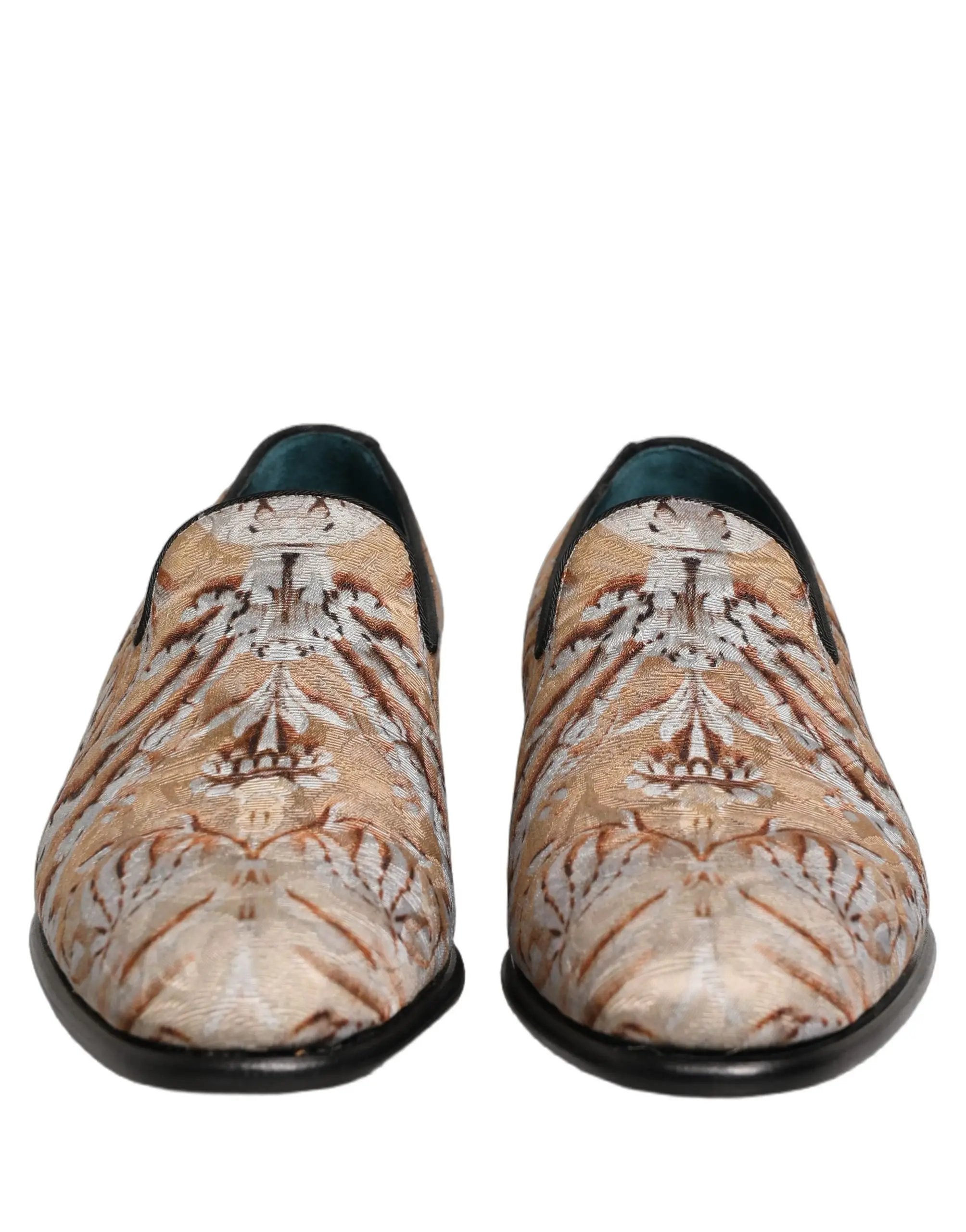 Chaussures de ville mocassins Dolce & Gabbana en brocart beige pour homme